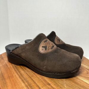 Dansko Slip On Suede Clogs Brown Nurse Medical Comfort‎ Women's Size 39